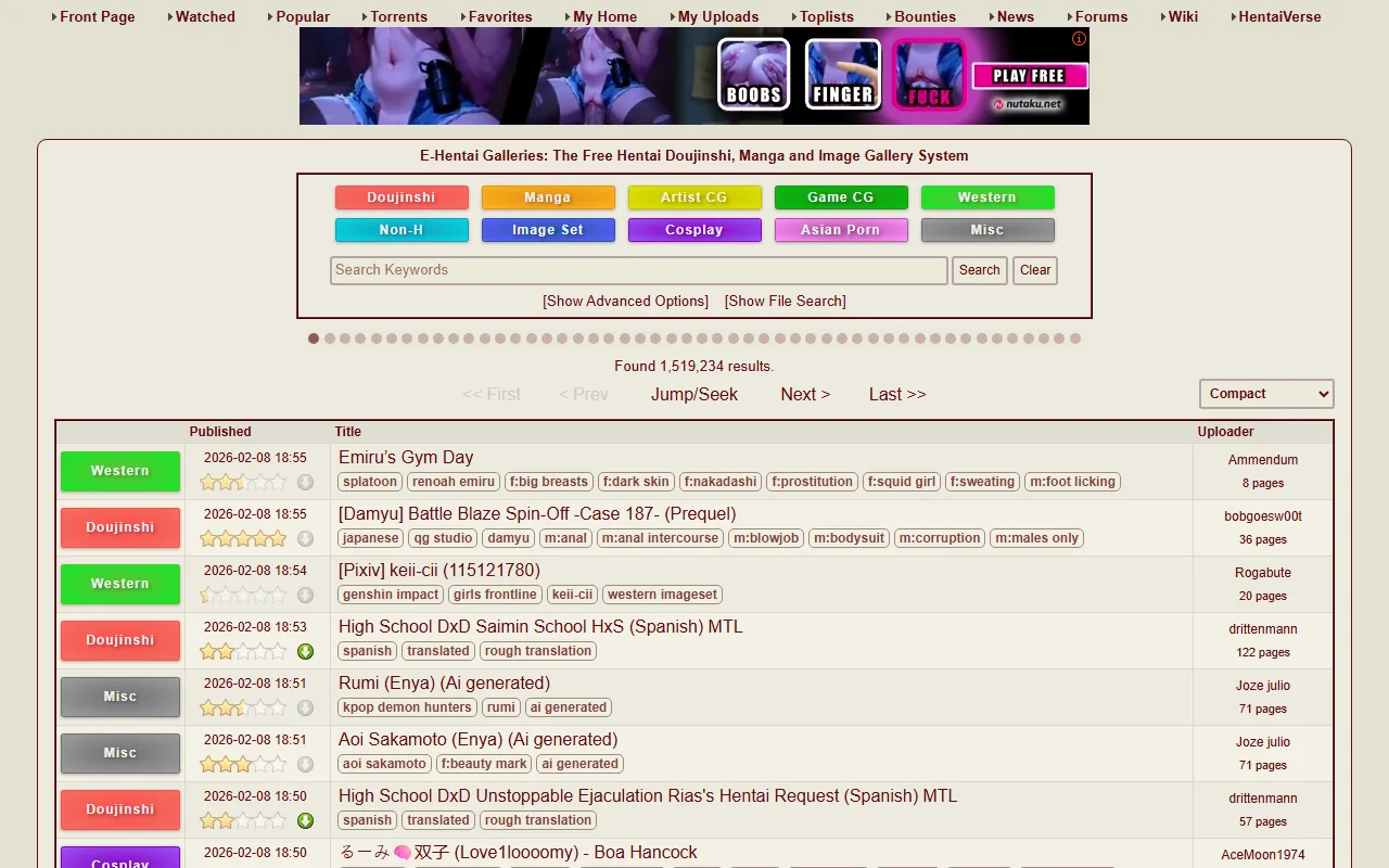 Screenshot of E Hentai